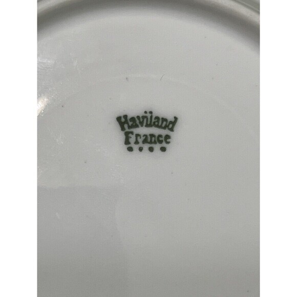 VTG HAVILAND  FRANCE SCALLOPED FRUIT DESSERT BOWL WHITE GOLD MONOGRAM "S" - Picture 6 of 7